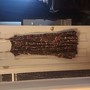 Natural Life Maxi Dress Chocolate brown floral print XL